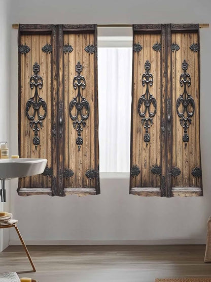 Sheer Curtains 63 Inch Length, Barn Door Semi Sheer Curtains Light Filtering - Image 5