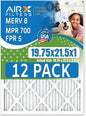 19.75x21.5x1 Air Filter MERV 8 Rating, 12 Pack of Furnace Filters Comparable to by AIRXFILTERSWICKEDCLEANAIR