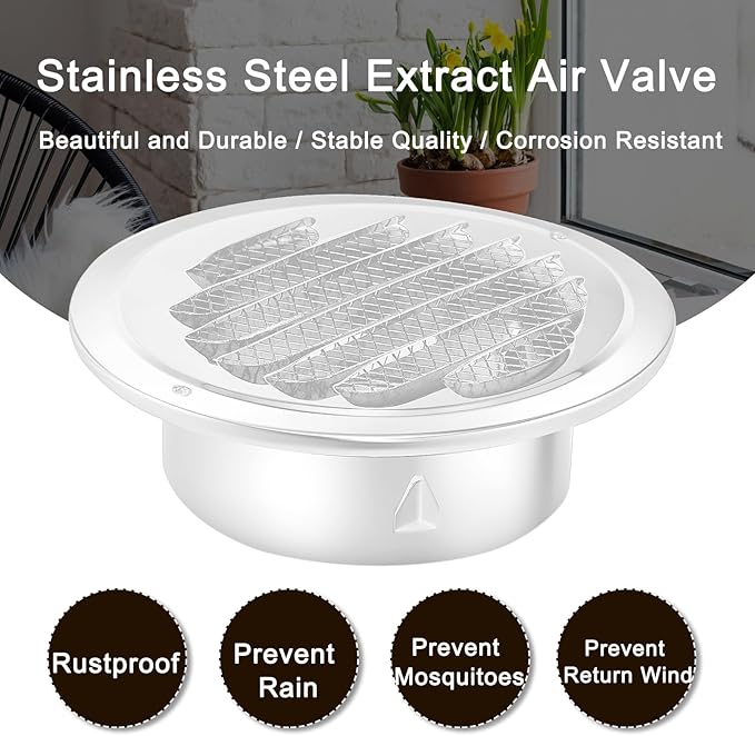 Zonon 36 Pcs Stainless Steel Soffit Vents 4 Inch Round Dryer Vent Cover - Image 3