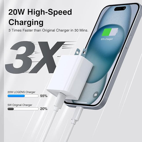 30W USB C Charger, 2 Pack Wall Fast Charger Block Power Adapter Charging Cube Compatible with iPhone 16/Pro/Pro Max/Plus/15/14/13/12, iPad Air, AirPods 4/3/2/Pro, Apple Watch 10/Ultra 2, Galaxy