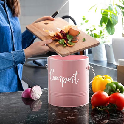 Compost Bin Kitchen, 1.3 Gallon Farmhouse Kitchen Compost Bin Countertop - Image 6