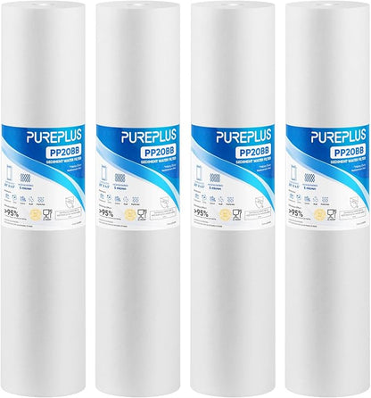 PUREPLUS 5 Micron 20" x 4.5" Whole House Sediment Home Water Filter Replacement by PUREPLUS