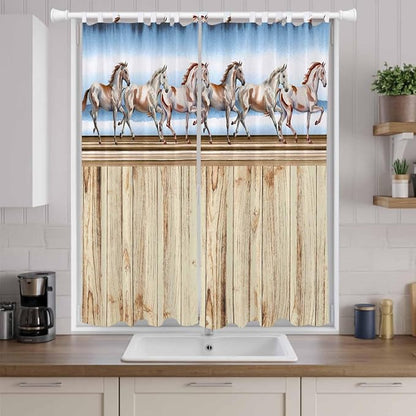 Western Horse Living Room Curtains 96 Inch Length, Window Curtains Tab Top - Image 9