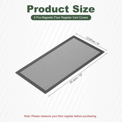 YOKIVE 6 Pcs Magnetic Floor Vent Covers, Floor Register Cover PVC Mesh Air Vent - Image 2