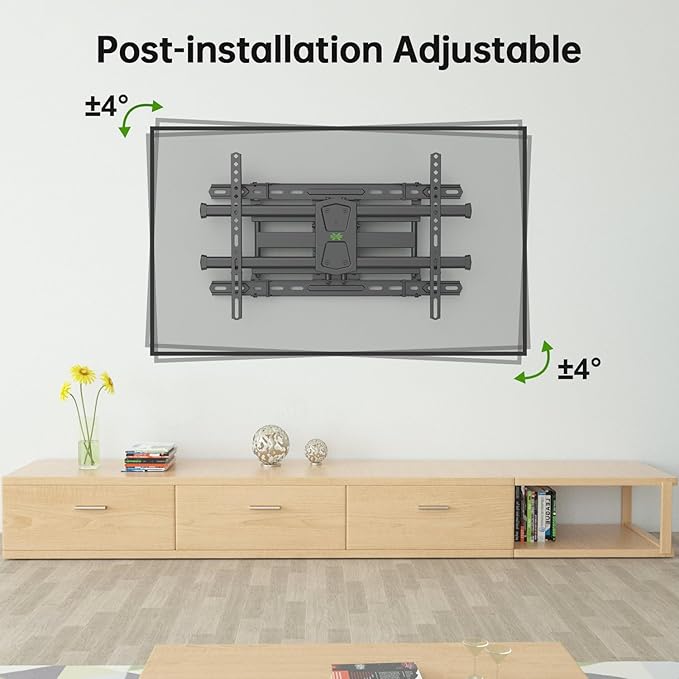USX MOUNT UL Listed TV Wall Mount for 42"-84" TVs up to 110lbs and 8"-24" Wood Studs, TV Mount with Tilt, Swivel & Extension, Wall Mounts Bracket with Dual Articulating Arms, Max VESA 600x400mm