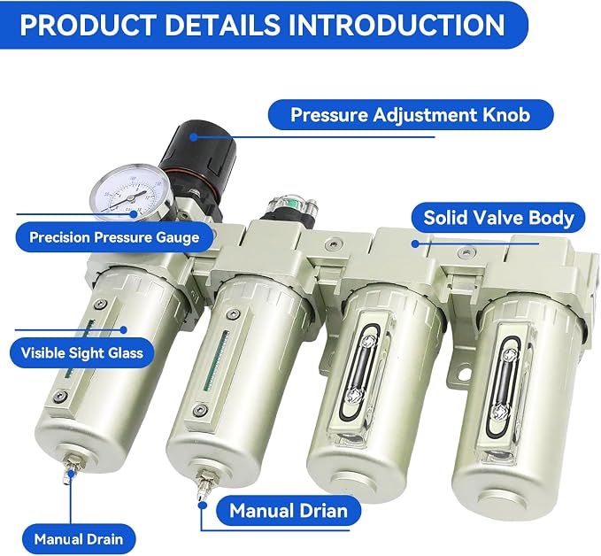 1/2" NPT Industrial Grade 4 Stage Air-Dryer-for-Compressor, - Image 4
