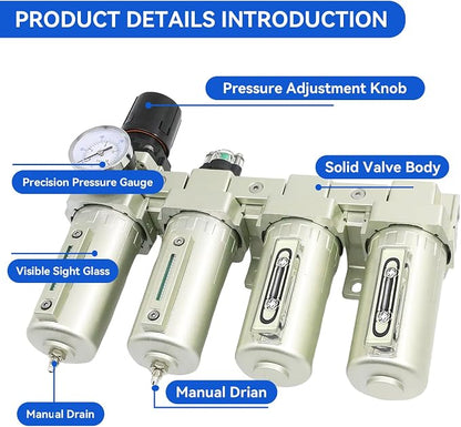 1/2" NPT Industrial Grade 4 Stage Air-Dryer-for-Compressor, - Image 4