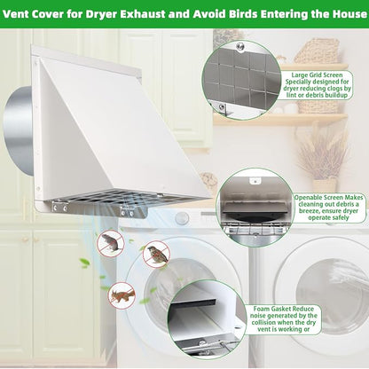 4 Inch Dryer Vent Cover Outside - Image 3