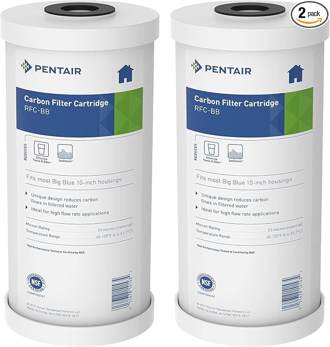 Pentair Pentek RFC-BB Big Blue Carbon Water Filter, Whole House Heavy Duty by PENTAIRPENTEK