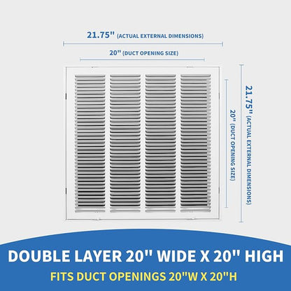 20 x 20 Return Air Grille, Return Air Vent Cover - Image 2