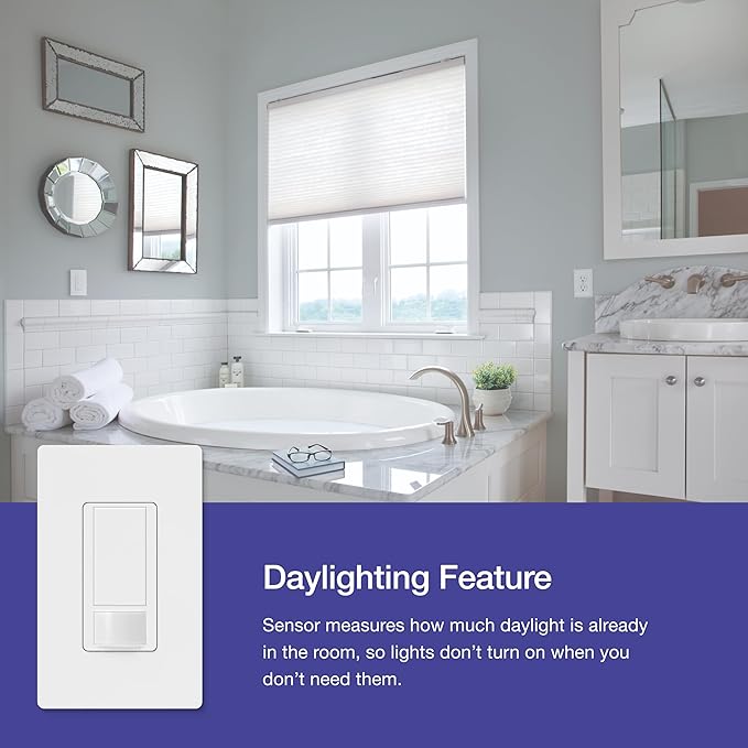 Lutron Maestro Motion Sensor Light Switch Indoor for Bathroom, Garage, Laundry Room, Any Bulbs, Occupancy Vacancy Sensor, Single-Pole, MS-OPS2-TP, Taupe