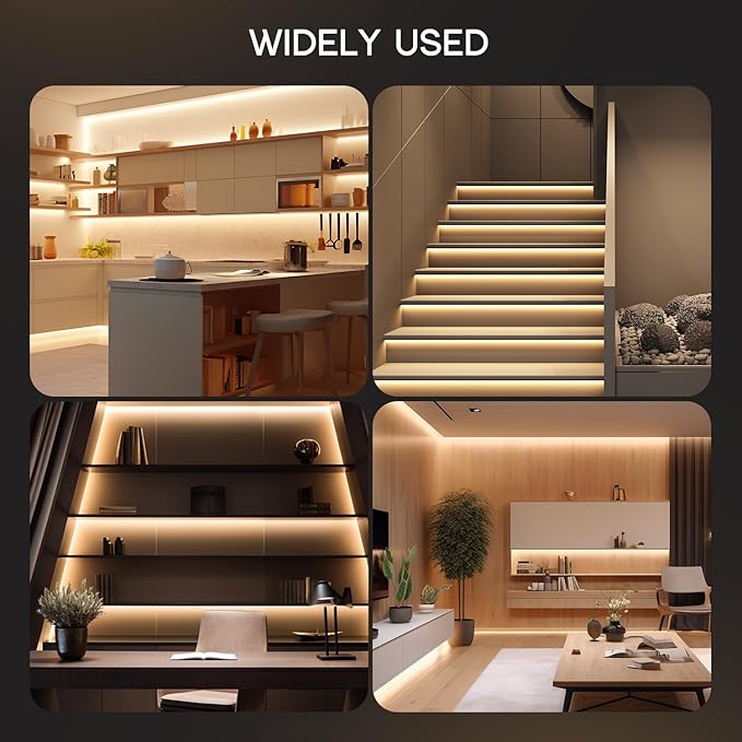 VOEWT LED Strip Lights Yellow,9.8ft 110-120V Neon Rope Lights,Flexible Silicone Outdoor Waterproof Neon Strip Lights for Bedroom,Mirror,Kitchen Cabinet, Living Room,Halloween Decor