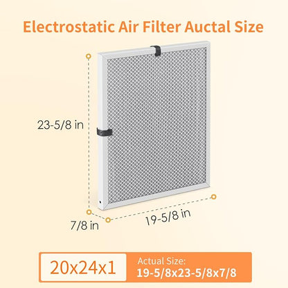 2-Pack 20x24x1 MERV 8 Reusable & Washable Electrostatic Air Filters - Image 2