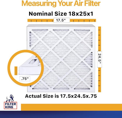 Filter King 18x25x1 Air Filter | 6-PACK | MERV 13 HVAC Pleated A/C Furnace - Image 2