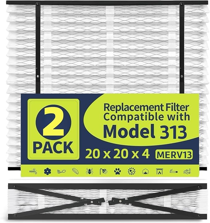 IYOUYA 2 Pack 313 Replacement Filter Compatible by WholeHouseFurnaceFilter