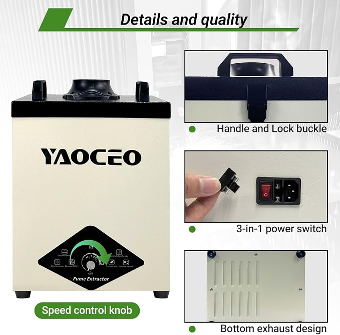 YC100 Solder Fume Extractor, Powerful 105W & Suction 260m³/h, Low-Noise Below - Image 4