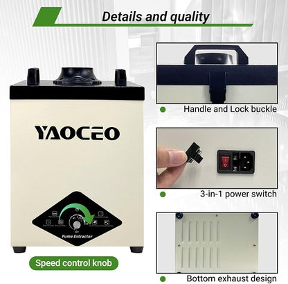 YC100 Solder Fume Extractor, Powerful 105W & Suction 260m³/h, Low-Noise Below - Image 4