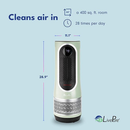 LivePure 3-in-1 LP500 Clean Heat Air Purifier & Electric Heater – Oscillating - Image 7