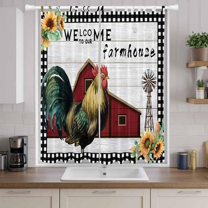 Farmhouse Rooster Living Room Curtains 84 Inch Length, Window Curtains Tab Top - Image 9