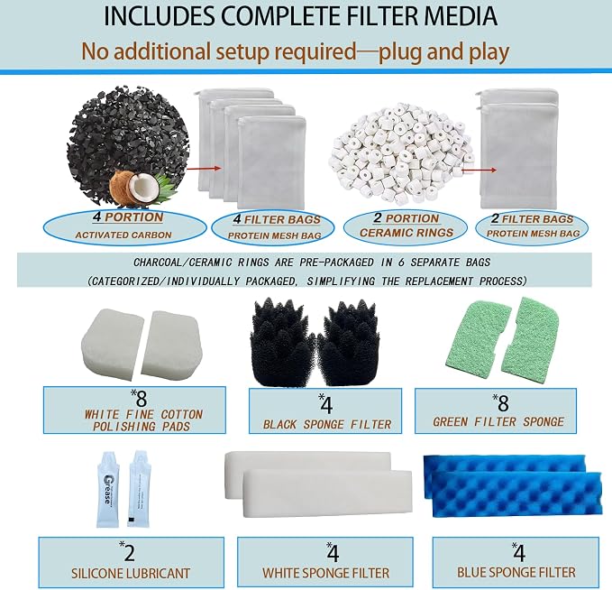 42 Pack Filter Media Kit for Fluval 406/407 Canister Filters - Image 4