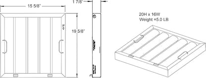 Captive Aire Systems Stainless Steel Restaurant Hood Filter - Image 4