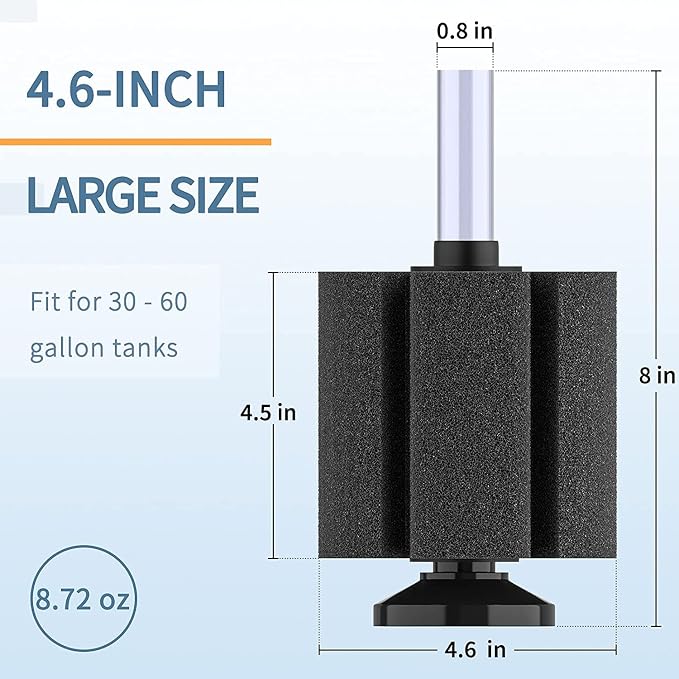 Pawfly Large Aquarium Bio Sponge Filter Quiet Betta Fry Shrimp and Small Fish - Image 4