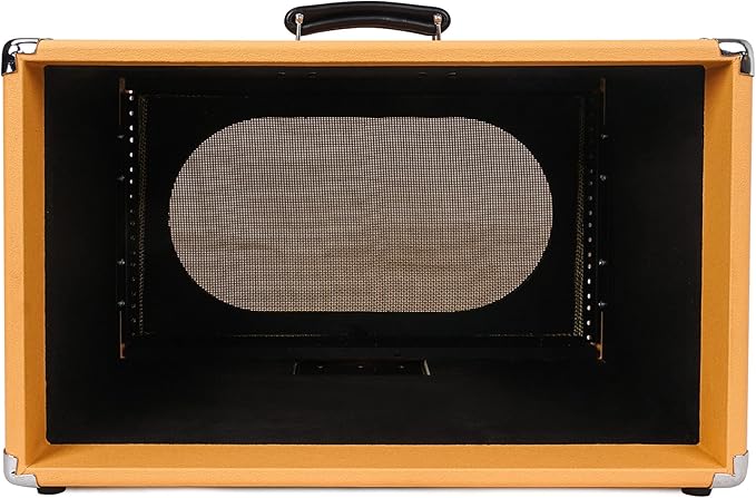 Sound Town Vintage 6U Amp Rack Case, 12.5" Depth with Rubber Feet, Dust Cover, Kickstand, Orange (STVRC-6OR)
