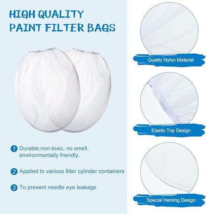 Paint Strainer Bags White Fine Mesh Filters Bag Bucket Elastic Opening Strainer - Image 4
