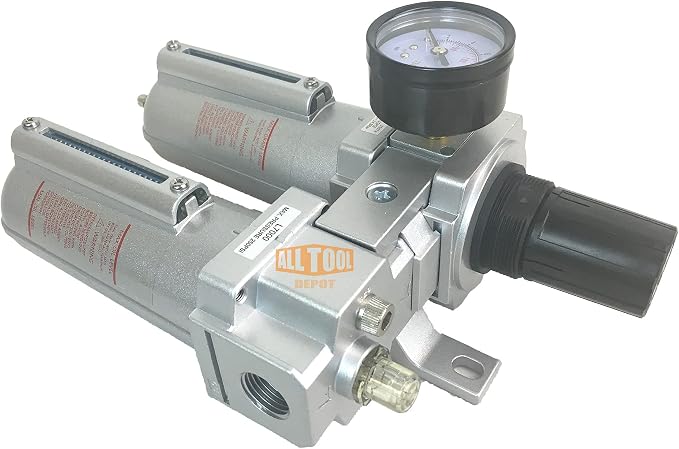 1/2" NPT HEAVY DUTY Compressed Air In Line Filter Regulator Lubricator Oiler - Image 4