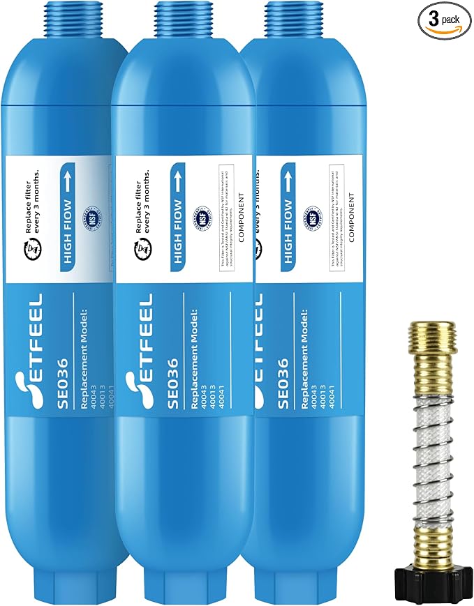 RV Inline Hose Water Filter, NSF Certified Camper Water Filter by SETFEEL