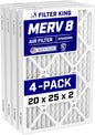 Filter King 20x25x2 Air Filter | 4-PACK | MERV 8 HVAC Pleated A/C Furnace by FilterKing