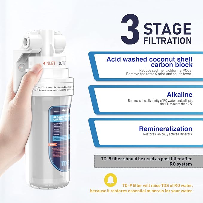 Frizzlife TD-9 Alkaline Remineralization Under Sink Inline Water Filter - Image 3