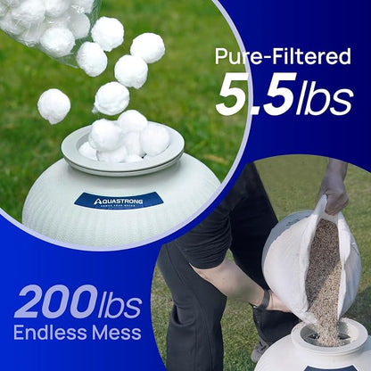 AQUASTRONG Pool Filter Balls for Sand Filters, 5.5 lbs Reusable Pool Sand - Image 6