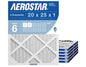 Aerostar 20x25x1 MERV 6 Pleated Air Filter, AC Furnace Air Filter, 6 Pack by AirFiltersDelivered