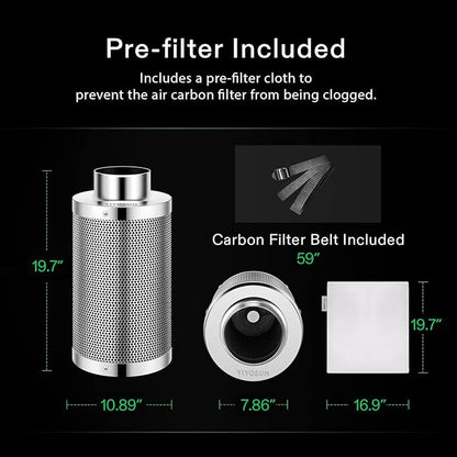VIVOSUN 8 Inch Air Carbon Filter Smelliness Control - Image 6