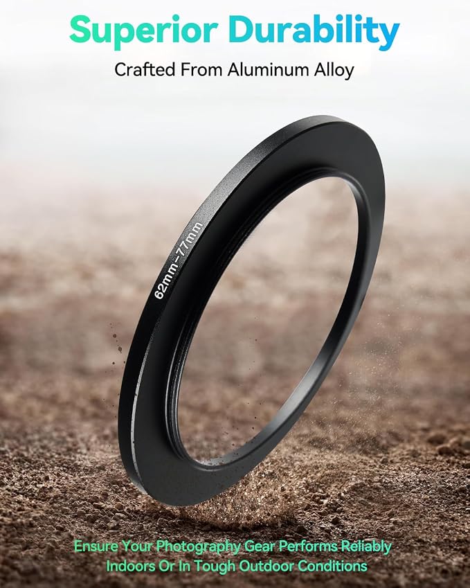 43-62mm Metal Step-Up Ring Adapter Compatible - Image 9