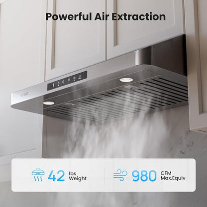 Under Cabinet Range Hood 30 Inch, 980CFM Fast Venting Ducted, Kitchen Hood - Image 2