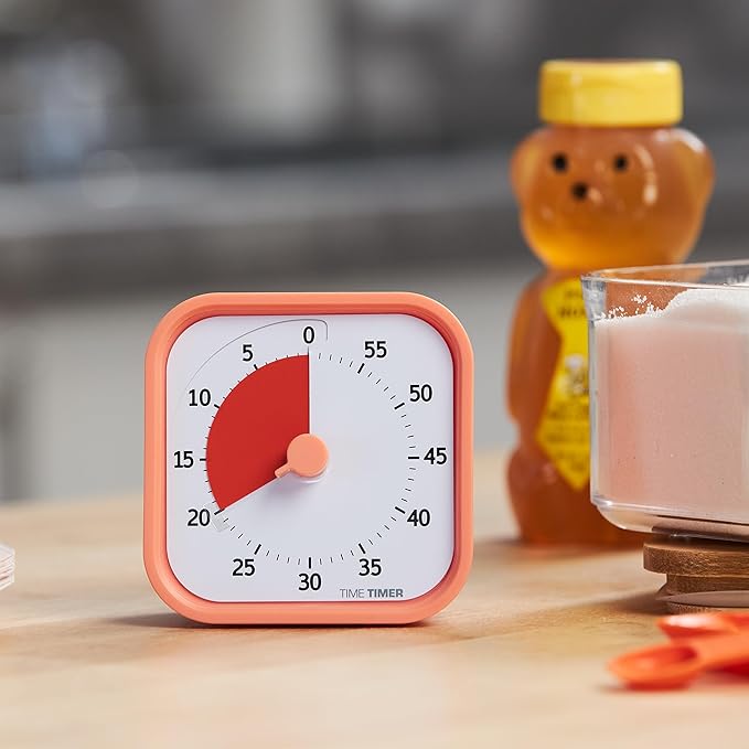TIME TIMER Home MOD - 60 Minute Kids Visual Timer Home Edition - For Homeschool Supplies Study Tool, Timer for Kids Desk, Office Desk and Meetings with Silent Operation (Dreamsicle Orange)