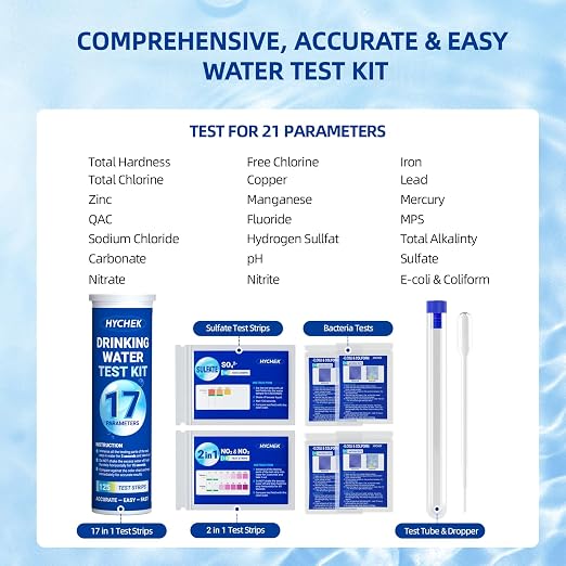 21 in 1 Accurate Drinking Water Testing Kits, 145 Strips + 4 Bacteria Tests - Image 4