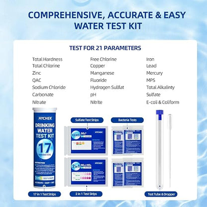 21 in 1 Accurate Drinking Water Testing Kits, 145 Strips + 4 Bacteria Tests - Image 4