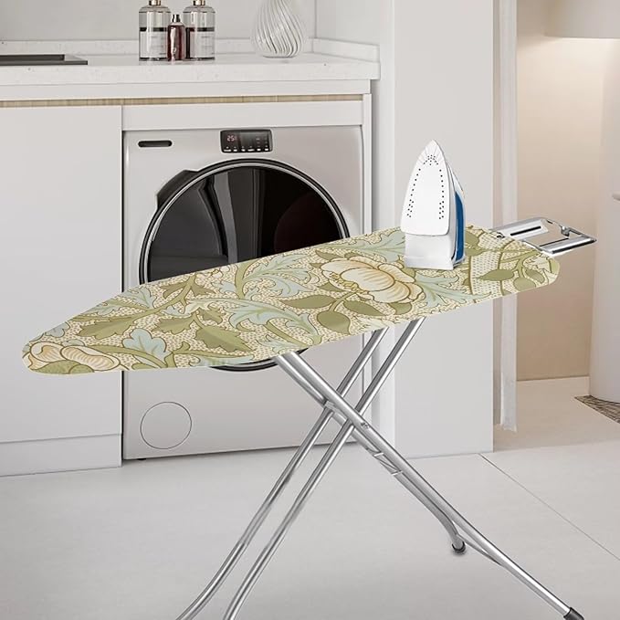 ZCFYGDX William Morris Prints Ironing Board Cover Easy Install St&ard Size with Elastic Edge 3 Bottom Nylon Buckle Straps Breathable Ironing Decor Suitable for Wide Ironing Board House Decor Size-M