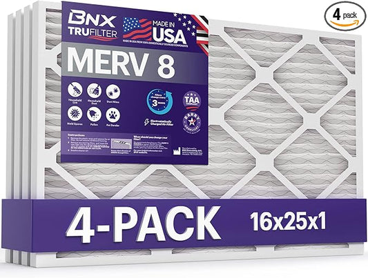 BNX TruFilter 16x25x1 Air Filter MERV 8 by BNX