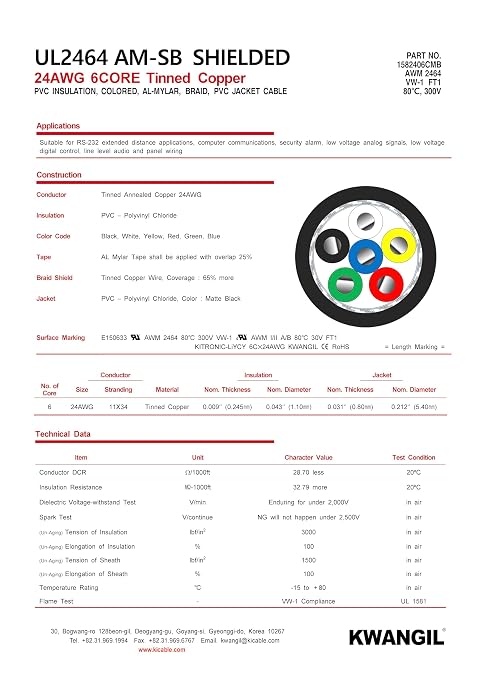 6C 24AWG AMSB Shielded Cable Wire - Image 4