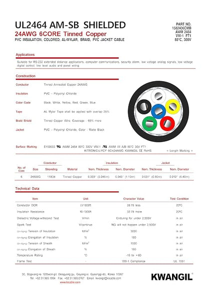6C 24AWG AMSB Shielded Cable Wire - Image 4