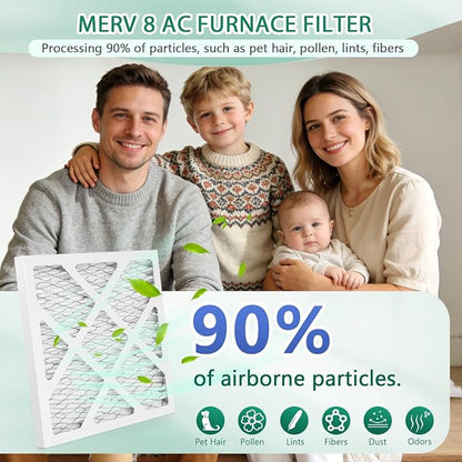 6 Pack Updated 6x6x1Air Filter, pertain Merv 8 HVAC Pleated A/C Furnace Filters - Image 2