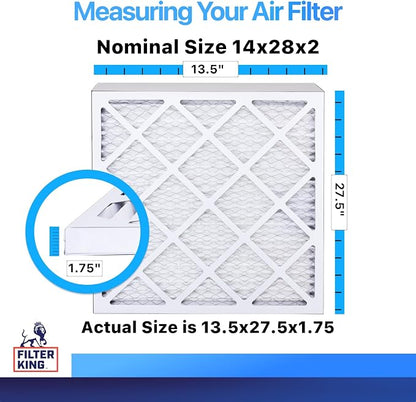 Filter King 14x28x2 Air Filter | 4-PACK | MERV 8 HVAC Pleated A/C Furnace - Image 2