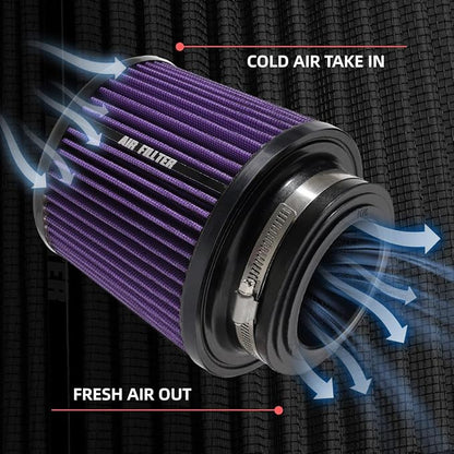 3" 3.5" 4" Inlet Car Replacement Cold Air Intake Filter 76mm 89mm 102mm 3 Sizes - Image 4