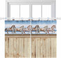 Western Horse Kitchen Curtains 45 Inch Length, Short Cafe Window Curtains Tab by Unknown