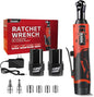 3/8" Cordless Electric Ratchet Wrench Set, 12V Power Ratchet Tool Kit by TQUAGGA