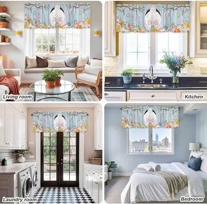 Easter Curtain Valances for Windows, Kitchen Valance Window Treatment, Spring - Image 9